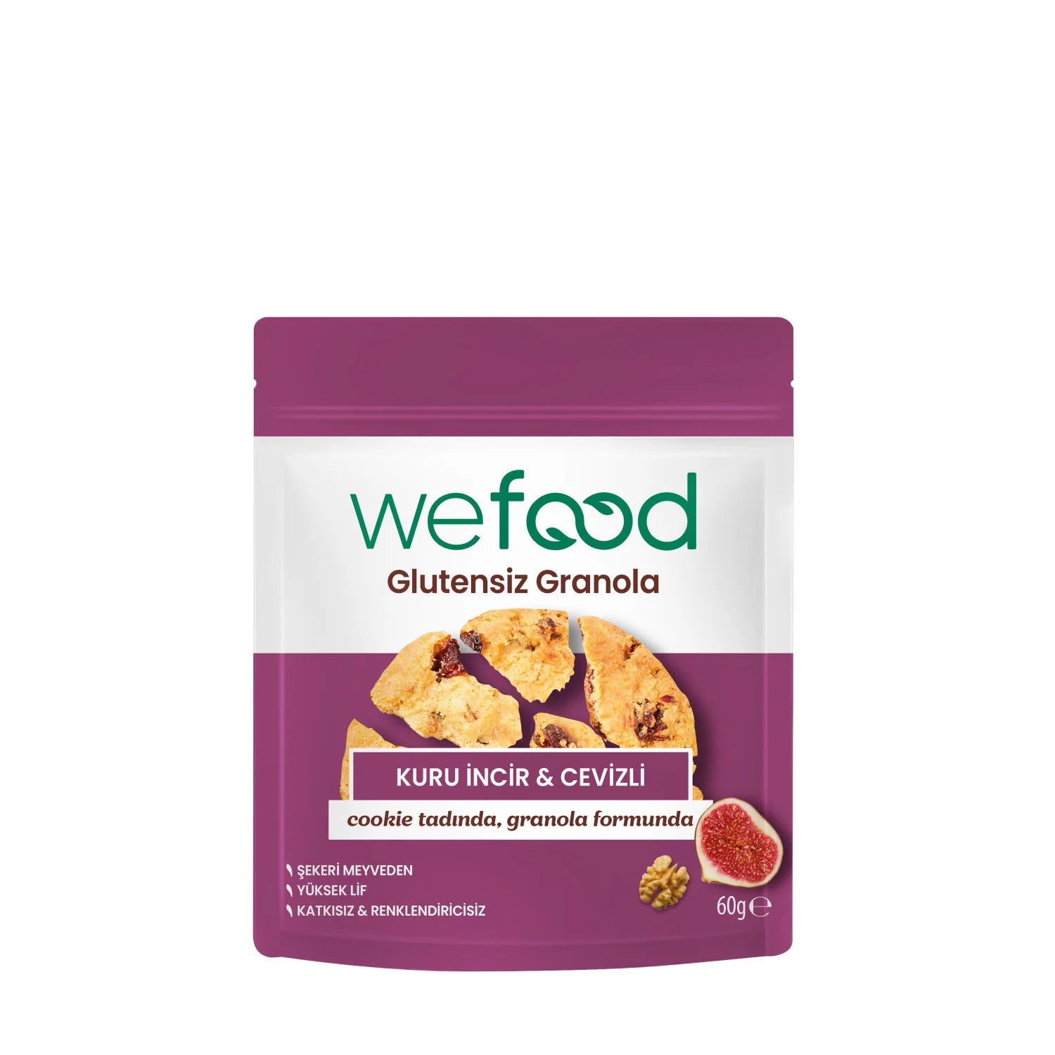 Wefood Glutensiz Granola Bites Kuru İncir & Cevizli 60 gr